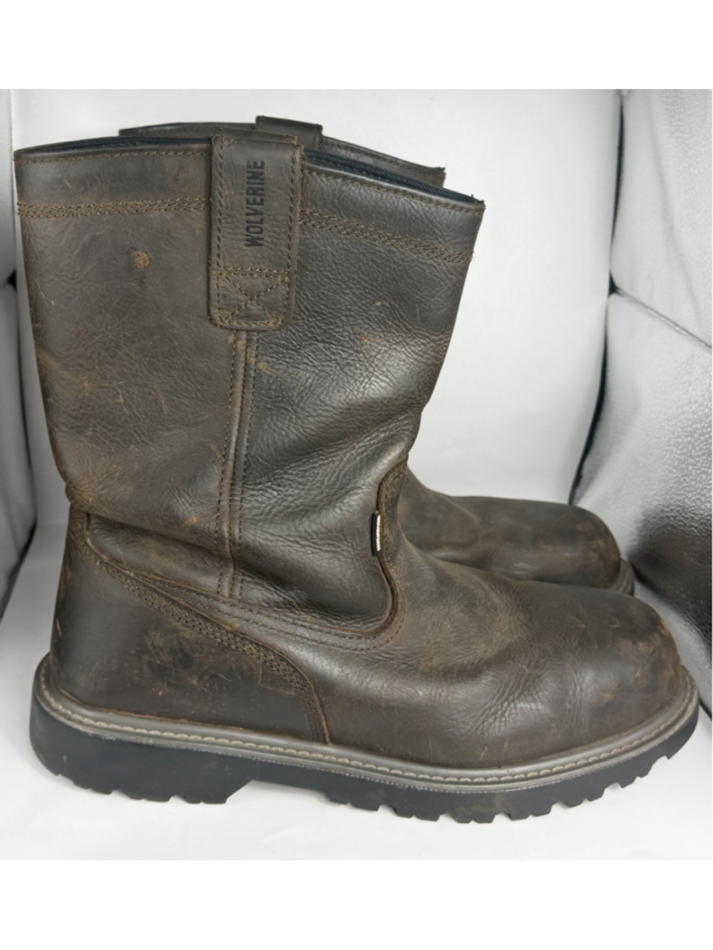Wolverine Boots Mens 12M Brown Floorhand Wellington Steel Toe brown